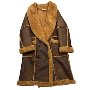 R31 MICHAEL KORS Men's Shearling Coat Brown Small
